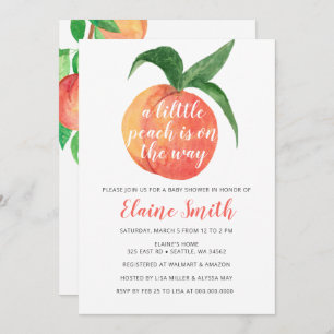 Little Peach is on the Way Baby Shower Invitation