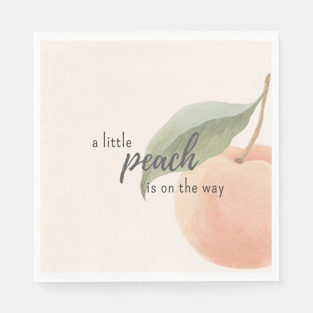 Little Peach is on the Way Baby Shower  Napkins (Front)