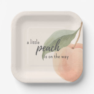 Little Peach is on the Way Baby Shower  Paper Plates