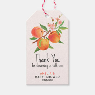 Little Peach Is On The Way Baby Shower Thank You Gift Tags