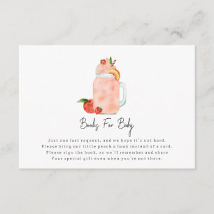 Little Peach Smoothie Baby Shower Book Request Enclosure Card