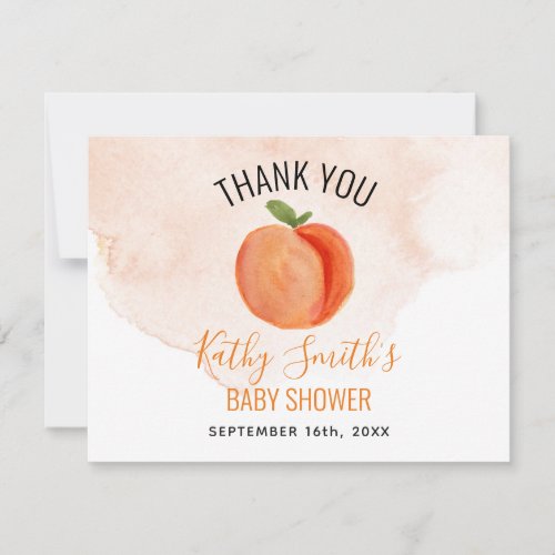 Little Peach Summer Citrus Thank You Card