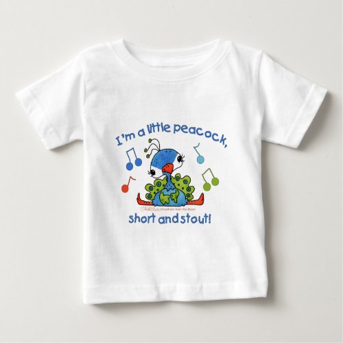 Little Peacock Short and Stout Baby T_Shirt