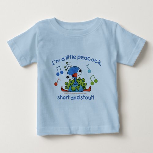 Little Peacock Short and Stout Baby T_Shirt
