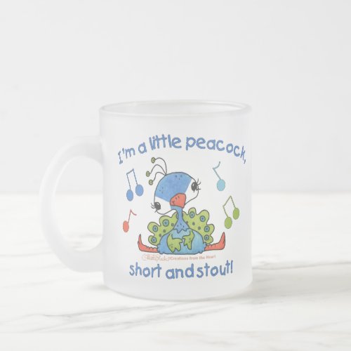 Little Peacock Short and Stout Frosted Glass Coffee Mug