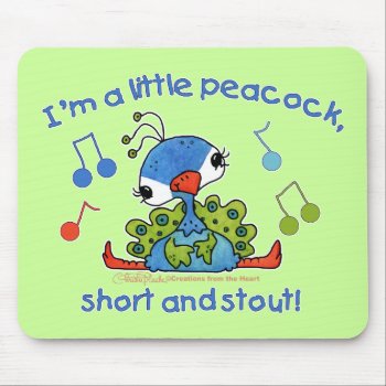 Little Peacock Short And Stout Mouse Pad by creationhrt at Zazzle