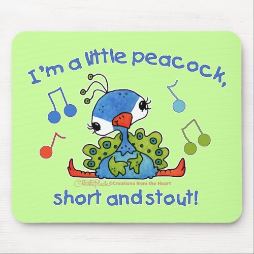 Little Peacock Short and Stout Mouse Pad