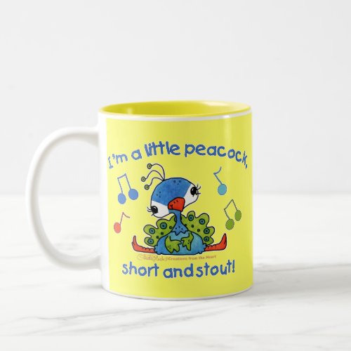 Little Peacock Short and Stout Two_Tone Coffee Mug