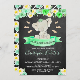 Little Peanut 1st Birthday Invitation