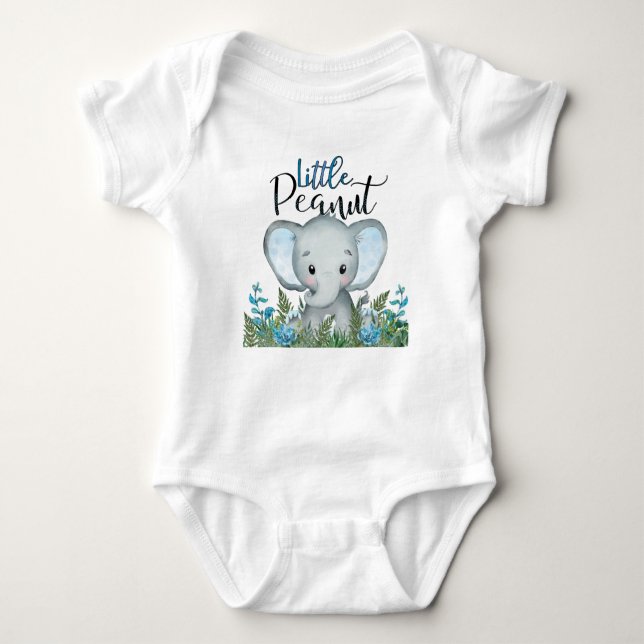 Little Peanut Baby Clothes, Elephant Newborn Baby Bodysuit (Front)