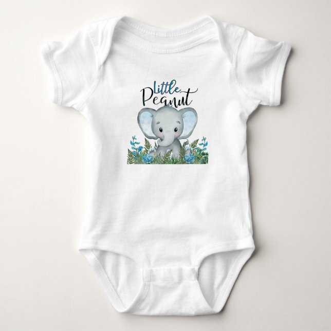 Little Peanut Baby Clothes, Elephant Newborn Bodysuit (Front)