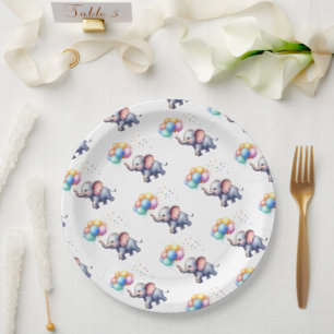 Little peanut baby elephant baby shower paper plates