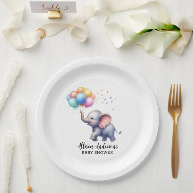 Little peanut baby elephant baby shower paper plates (Wedding)