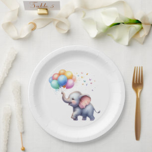 Little peanut baby elephant baby shower paper plates