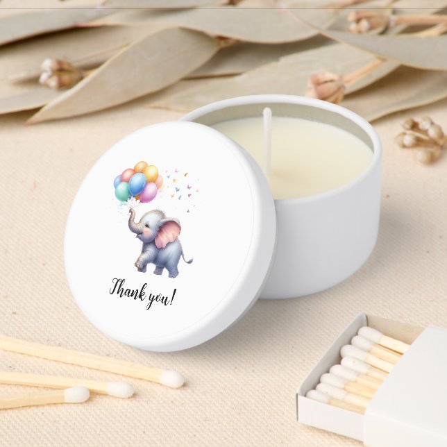 Little peanut baby elephant baby shower thank you  mini candle favors (Insitu)