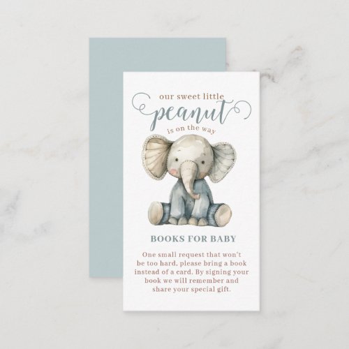 Little Peanut Baby Elephant Blue Books For Baby Enclosure Card