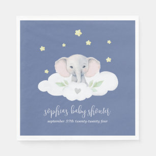 Little Peanut Baby Shower Blue Elephant Napkins
