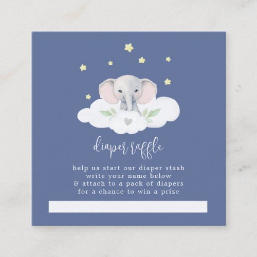 Little Peanut Baby Shower Diaper Raffle Blue Enclosure Card