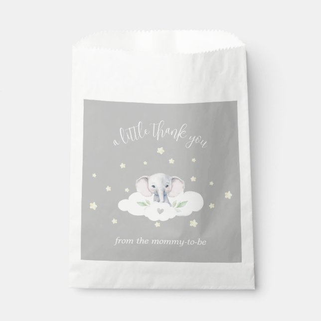 Little Peanut Baby Shower Gender Neutral Elephant Favor Bag (Front)