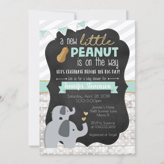Little Peanut Baby Shower Invitation (Front)
