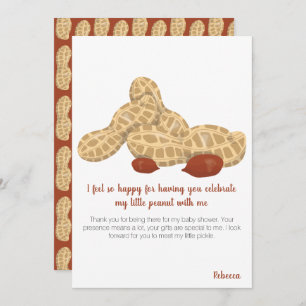 Little peanut baby shower thank you card