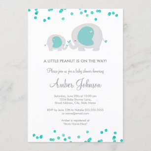 Little Peanut Blue Baby Shower Invitation