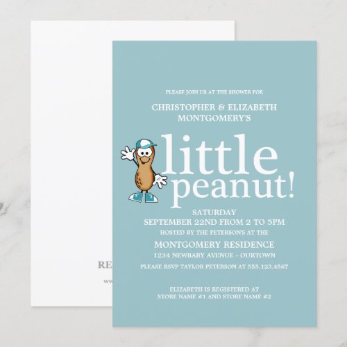 Little Peanut (Blue) Baby Shower Announcements