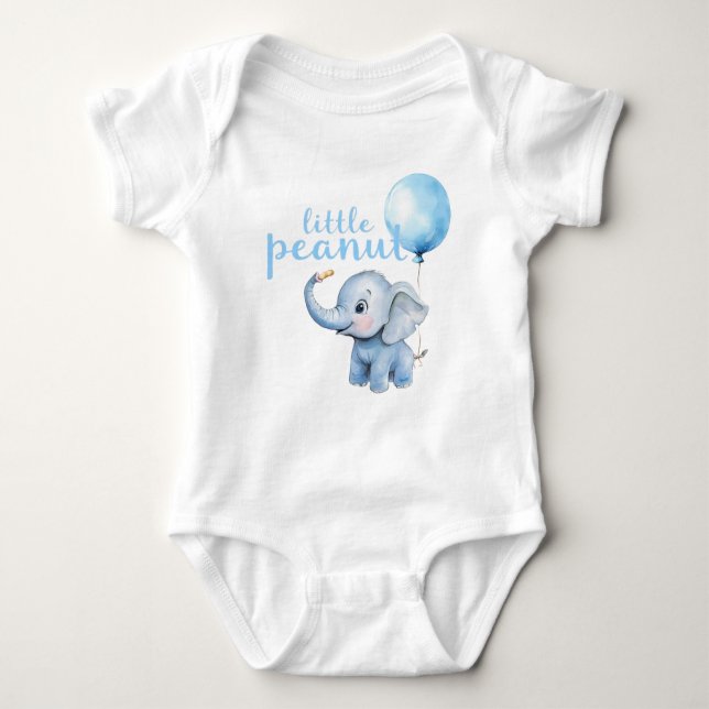 Little Peanut Blue Elephant Baby Bodysuit – Cute S (Front)