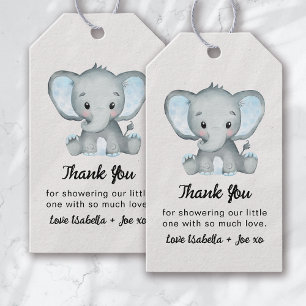 Little Peanut Blue Elephant Baby Shower Gift Tags