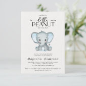 Little Peanut Blue Elephant Baby Shower Invitation (Standing Front)