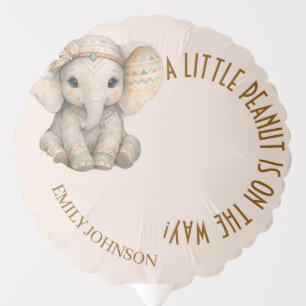 Little Peanut Boho Safari Elephant Boy Baby Shower Balloon