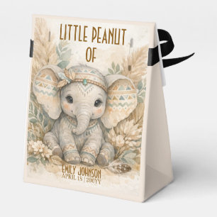 Little Peanut Boho Safari Elephant Boy Baby Shower Favor Boxes