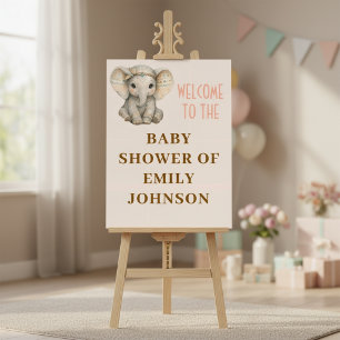Little Peanut Boho Safari Elephant Boy Baby Shower Foam Board