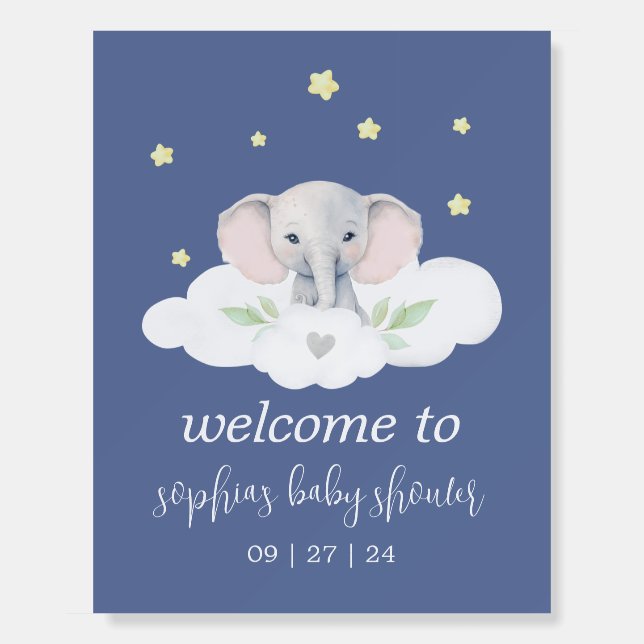 Little Peanut Boy Baby Shower Welcome Sign (Front)