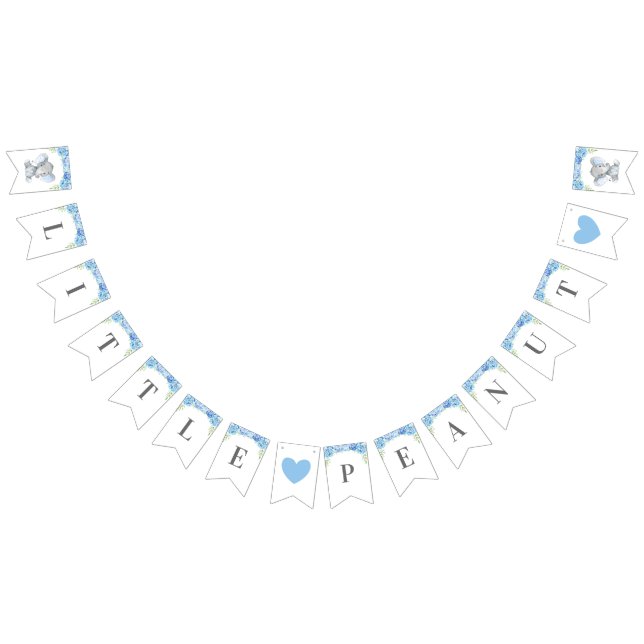 Little Peanut Boy Blue Elephant Shower Sprinkle Bunting Flags (All)
