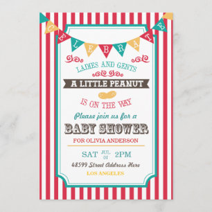 Little Peanut Circus Baby Shower Invite