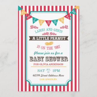Little Peanut Circus Baby Shower Invite