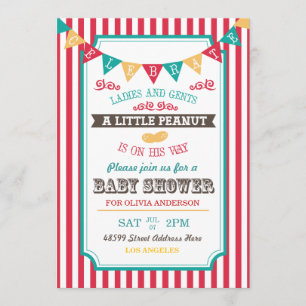 Little Peanut Circus Baby Shower Invite
