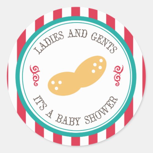 Little Peanut Circus Baby Shower Stickers