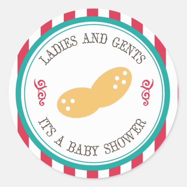 Little Peanut Circus Baby Shower Stickers (Front)