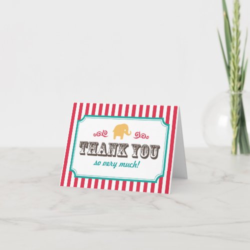 Little Peanut Circus Baby Shower Thank You Card