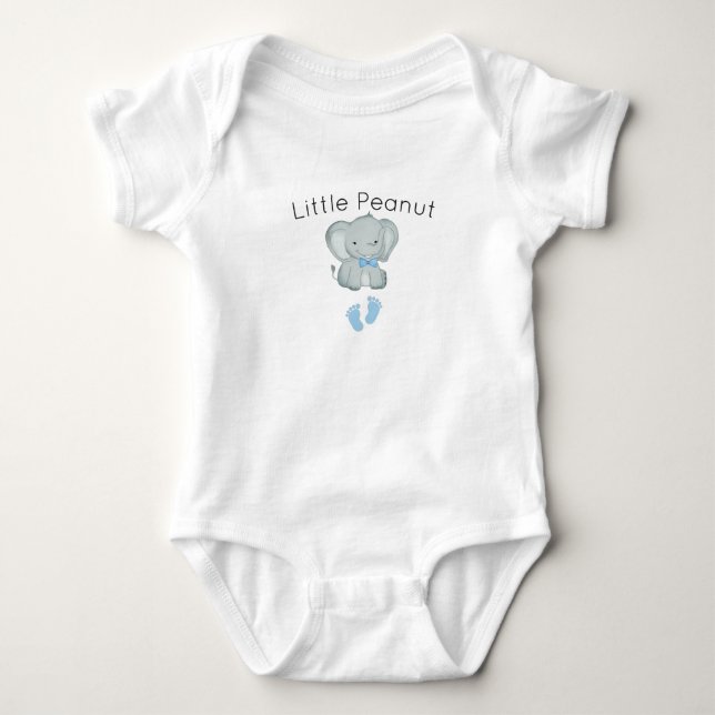 Little Peanut Elephant,baby boy animal lover baby  Bodysuit (Front)