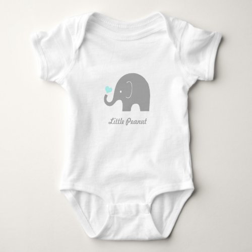 Little Peanut Elephant Baby Romper Blue Heart Baby Bodysuit