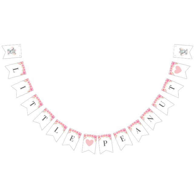 Little Peanut Elephant Baby Shower Birthday Party Bunting Flags (All)