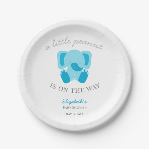 Little Peanut Elephant Baby Shower Cute Cartoon  Paper Plates