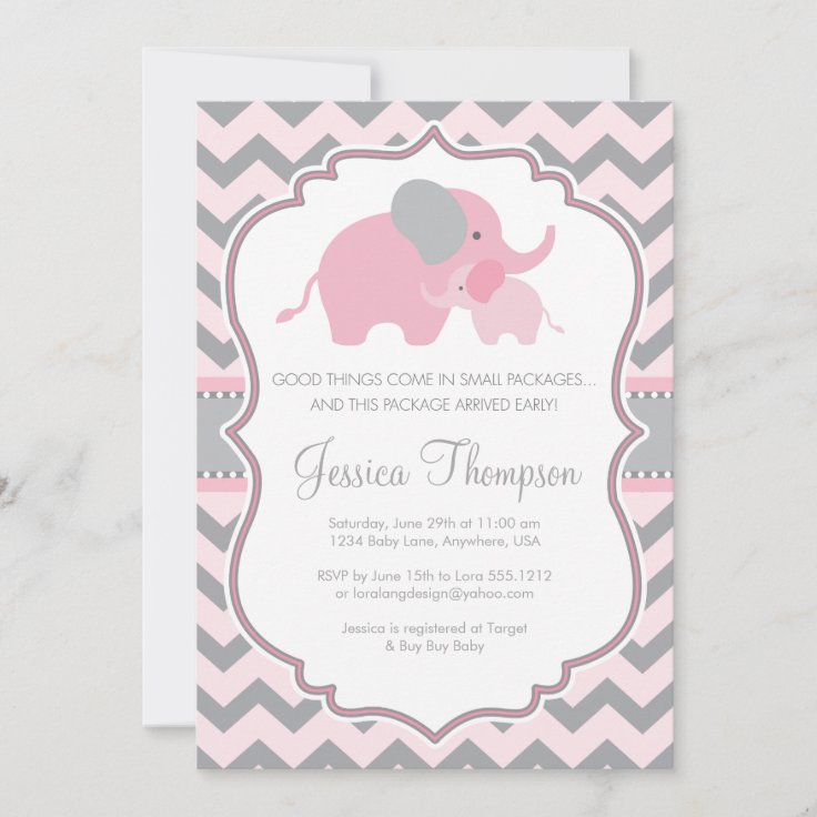 Little Peanut Elephant Baby Shower Invitation Zazzle