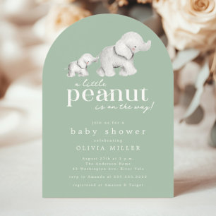 Little Peanut Elephant Baby Shower Invitation