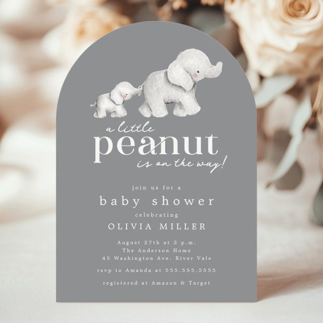 Little Peanut Elephant Baby Shower Invitation (Creator Uploaded)