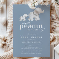 Little Peanut Elephant Baby Shower Invitation
