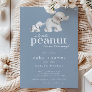 Little Peanut Elephant Baby Shower Invitation